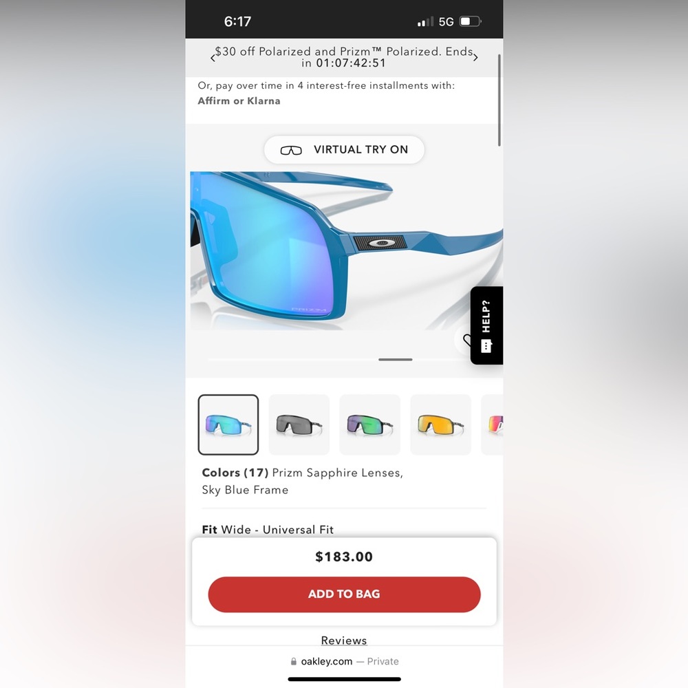 Oakley sutro as shown with case